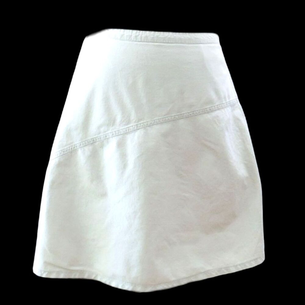 Aventura A-Line Minimalist Mini Skirt Organic Cotton Light Sage 10 EUC